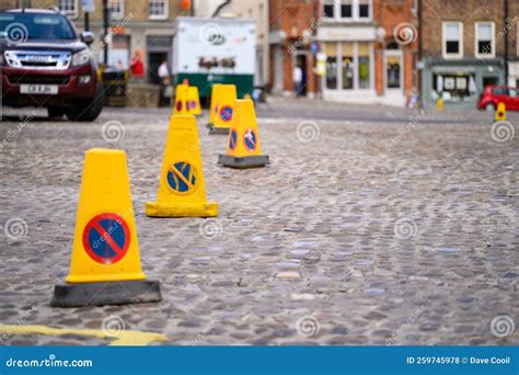 No Parking Traffic Cones Line Richmond Market Place Editorial Stock Photo - Image of cars, dales ...