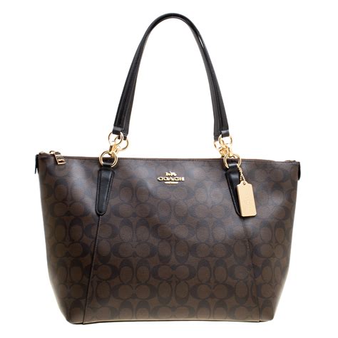 Coach Brown Signature Coated Canvas Ava Tote Coach | The Luxury Closet