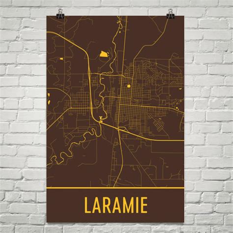 Laramie Map Laramie Art Laramie Print Laramie WY Poster - Etsy