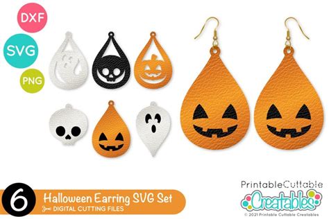 Halloween Earrings SVG Files Set