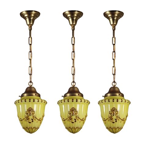 Delightful Antique Flush Mount Light Fixtures with Hand Painted Details