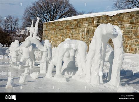 Snow sculptures at Winter Carnival Quebec City Canada Stock Photo - Alamy