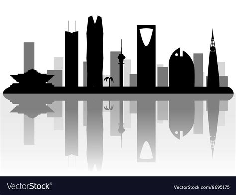 Riyadh saudi arabia skyline silhouette Royalty Free Vector