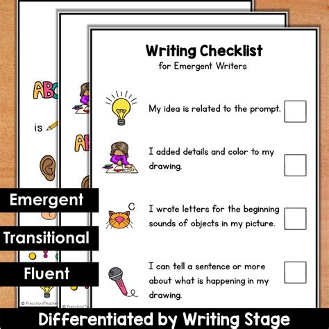 Free Writing Checklists for Developmental Stages of Writing