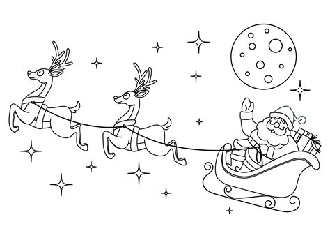 Santa Sleigh And Reindeer - 10 Free PDF Printables | Printablee