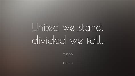 Aesop Quote: “United we stand, divided we fall.”