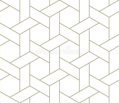 Modern Simple Geometric Vector Seamless Pattern with Gold Line Texture