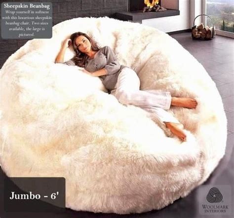 I found 'Fluffy White Fur Beanbag Chair' on Wish, check it out! | Bean bag chair, Cozy place ...