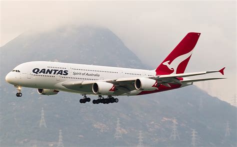 Qantas Airways A380-800 Approaching At Hong Kong Aircraft Wallpaper ...