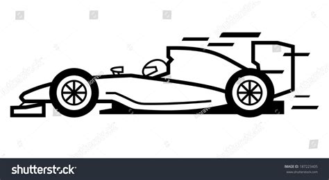 Vector Black Race Car On White Stock Vector (Royalty Free) 187223405 ...