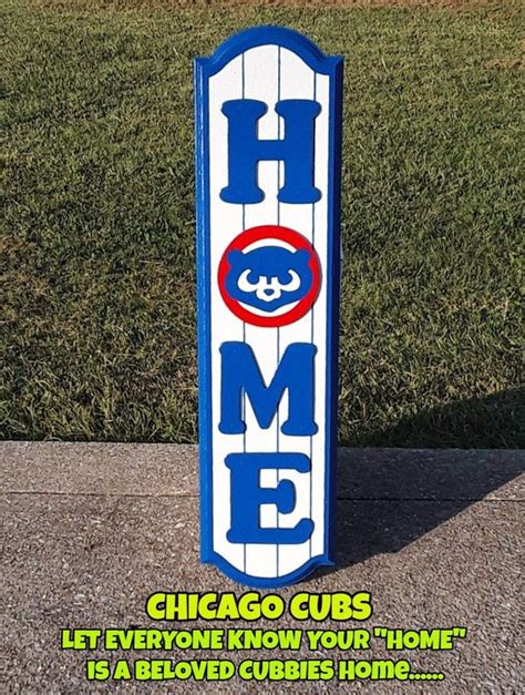 Chicago Cubs CUBS HOME Wood Decor Sign Chicago | Etsy