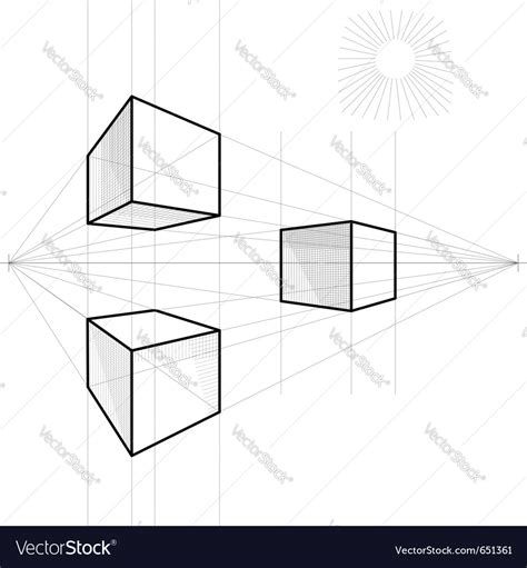 Drawing of a cube Royalty Free Vector Image - VectorStock