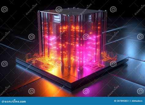 Quantum Computer Core with Glowing Energy Source Stock Image - Image of future, computer: 287895851