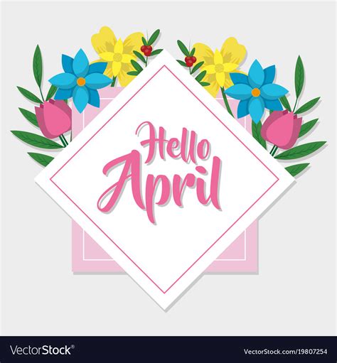 Hello april design Royalty Free Vector Image - VectorStock