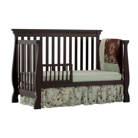 4-in-1 Fixed Side Convertible Crib in Black - 04587-13B