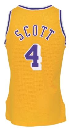 Lot Detail - 1990-91 Byron Scott LA Lakers Game-Used Home Jersey