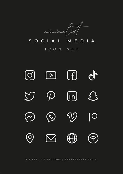 White Social Media Icons. Minimalist Social Media Logos. Simple Line Icons: Instagram, YouTube ...