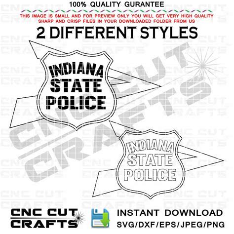 Indiana State Police svg Badge vector patch black white | Etsy