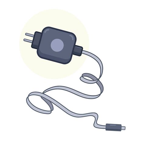 Mobile Phone Charger Vector Illustration drawing with cartoon simple ...