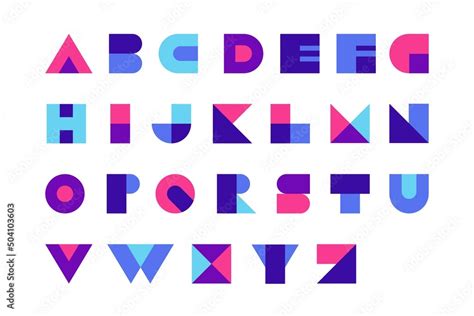 Vetor de Geometric font. Modern bold alphabet logo, abstract typography symbols design. Vector ...