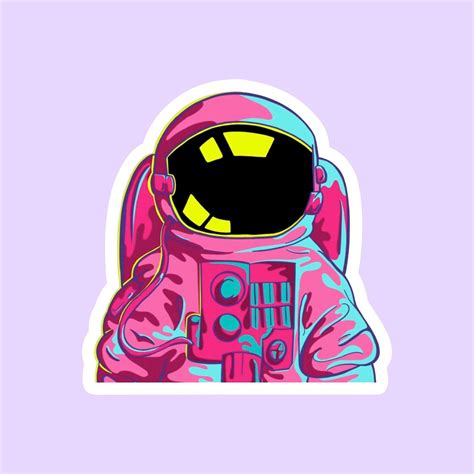 Psychedelic Astronaut Sticker Galaxy Space Stickers - Etsy