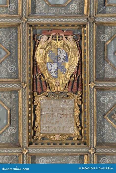 Coat of Arms of the Caetani Family in the Wooden Ceiling of the ...