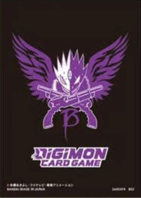 Digimon Card Game Official Sleeves - Beelzemon Logo (60-Pack) - Bandai Card Sleeves - Card Sleeves