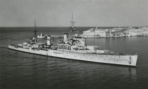 HMS Nigeria (60) British Crown Colony-class light cruiser of the Royal ...