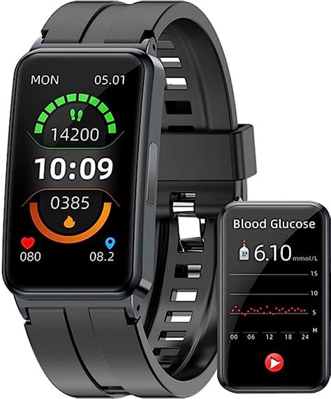 EKG Smartwatch Uhr Blutzucker-Zucker-EKG-Uhr, Körpertemperatur-Smartwatch mit PPG HRV ...