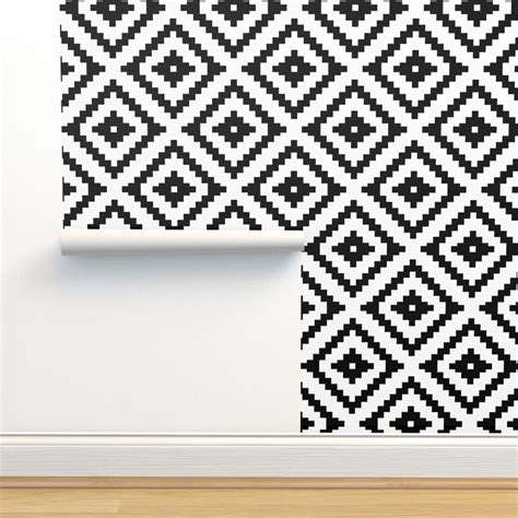 Black and White Aztec Wallpaper Aztec Black by - Etsy