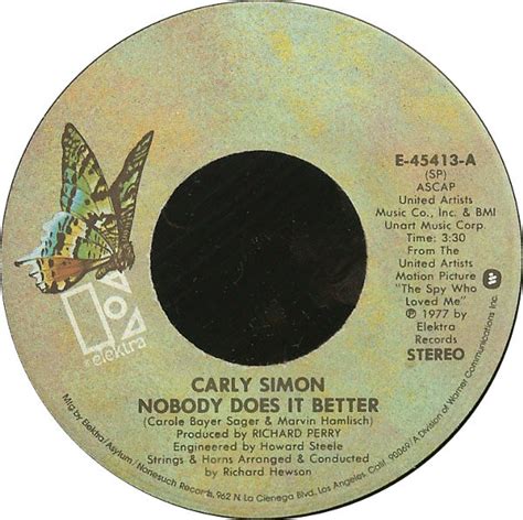 Carly Simon - Nobody Does It Better (1977, Specialty Records Pressing, Vinyl) | Discogs