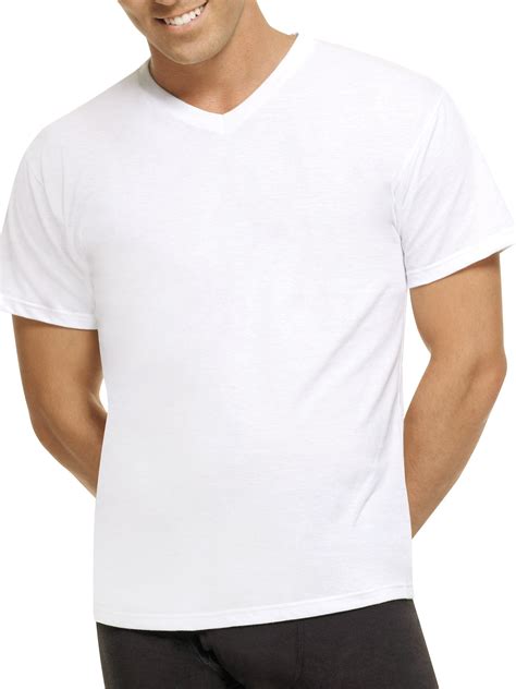 Hanes - Mens ComfortBlend White V-Neck T-Shirts, 5 Pack - Walmart.com