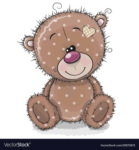 Cute cartoon teddy bear on a white background Vector Image