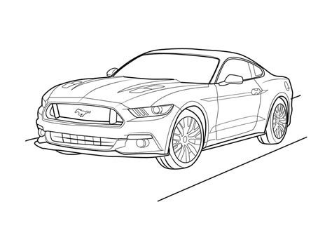 Ford Mustang Car Coloring Page - Free Printable Coloring Pages for Kids
