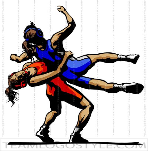 Girls Wrestling Clip Art | Vector Format | AI JPG EPS PNG