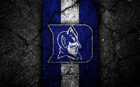 Download wallpapers Duke Blue Devils, 4k, american football team, NCAA, blue white stone, USA ...