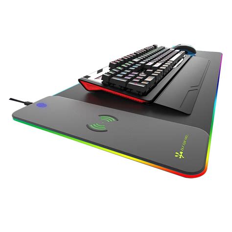 Fast 10W Wireless Charging Keyboard Mat RGB LED Light Gaming Mouse Pad with Wireless Charger ...