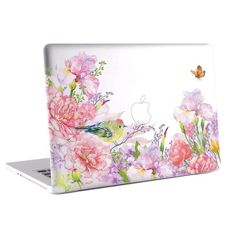 Floral and Bird Watercolor MacBook Skin / Decal