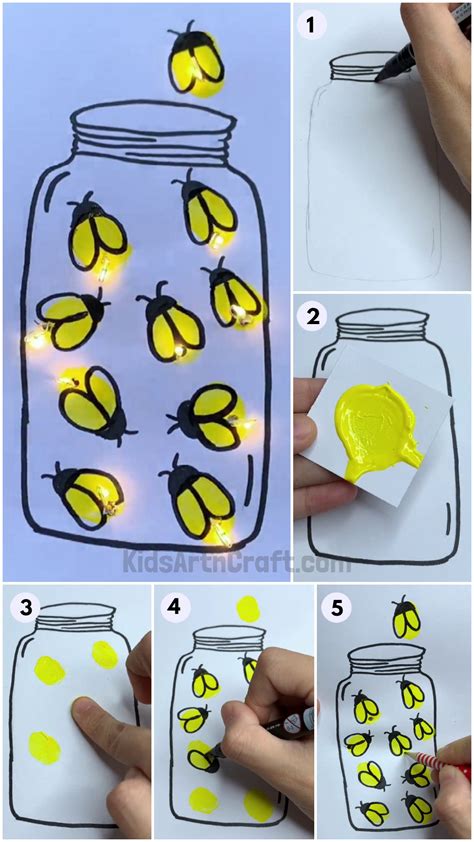 DIY Firefly With String Lights Craft Tutorial For Kids - Kids Art & Craft