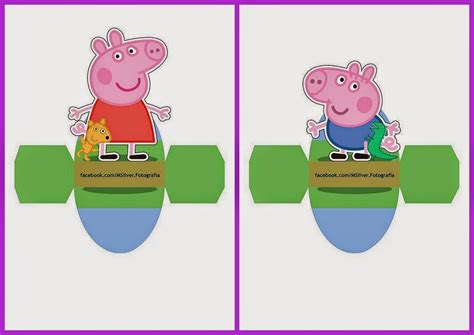 Peppa and George Pig: Free Printable Dress Shaped Boxes.