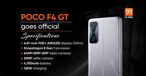 POCO F4 GT launched with Snapdragon 8 Gen 1 SoC, 120Hz display, 120W ...