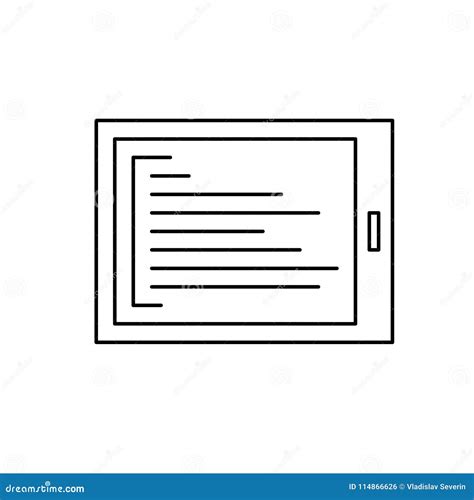 Tablet outline icon stock illustration. Illustration of internet - 114866626