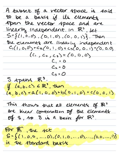 MATH-306 Nov. 10 - Vector space, basis - A subset of a vector space is ...