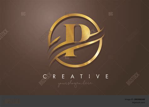 P Golden Letter Logo Vector & Photo (Free Trial) | Bigstock
