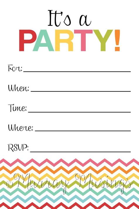 Blank Free Printable Birthday Invitations - Printable Templates Free