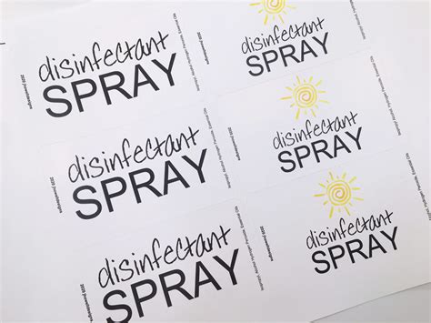 DISINFECTANT SPRAY Jar Labels-Weatherproof Polyester Labels - You Make It Simple