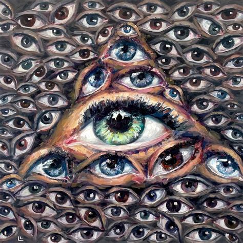 Surreal art, painting eyes, Masonic sign, surrealism Painting by Leah ...