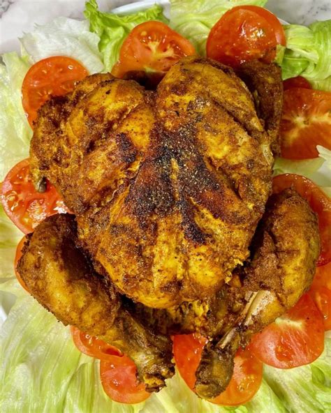 Lahori Chicken Charga (Whole Fried Chicken) - Stew with Saba