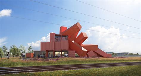 UK Artist Designs Sculptural Building From Shipping Containers | ArchDaily