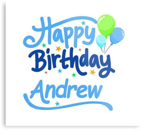 "Happy Birthday Andrew" Metal Print by PM-Names | Redbubble